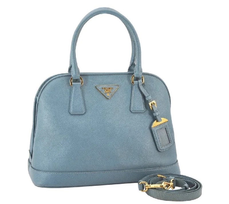 Prada Cleo bags with a detachable coin purse for added functionalityAuthentic PRADA Leather Nappa 2Way Shoulder Hand Bag Purse Light Blue 6336K