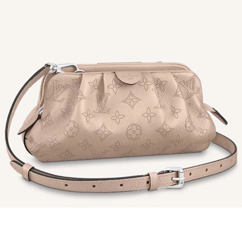 Ladies Louis Vuitton Capucines bags with a detachable shoulder strapLouis Vuitton LV Women Scala Mini Pouch Coquille Mahina Perforated Calf Leather