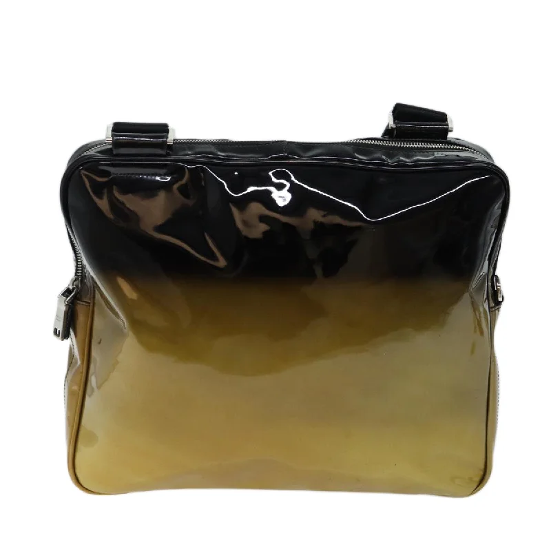 Ladies Prada shoulder bags with a single - handle design for simplicityPRADA Shoulder Bag Patent leather Black  mr104