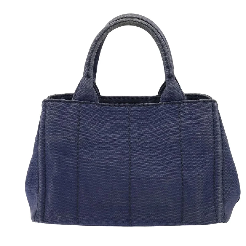 Prada bags with a zip - top closure and multiple interior pockets for organizationPRADA Canapa PM Hand Bag Canvas Navy  yk13712