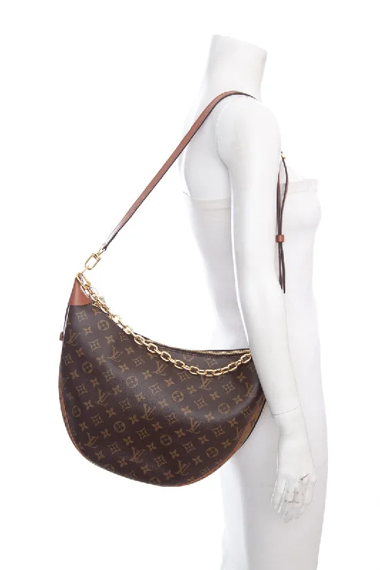 Louis Vuitton tote bags with a printed LV logo on the front for brand visibilityLouis Vuitton Brown Reverse Monogram Hobo