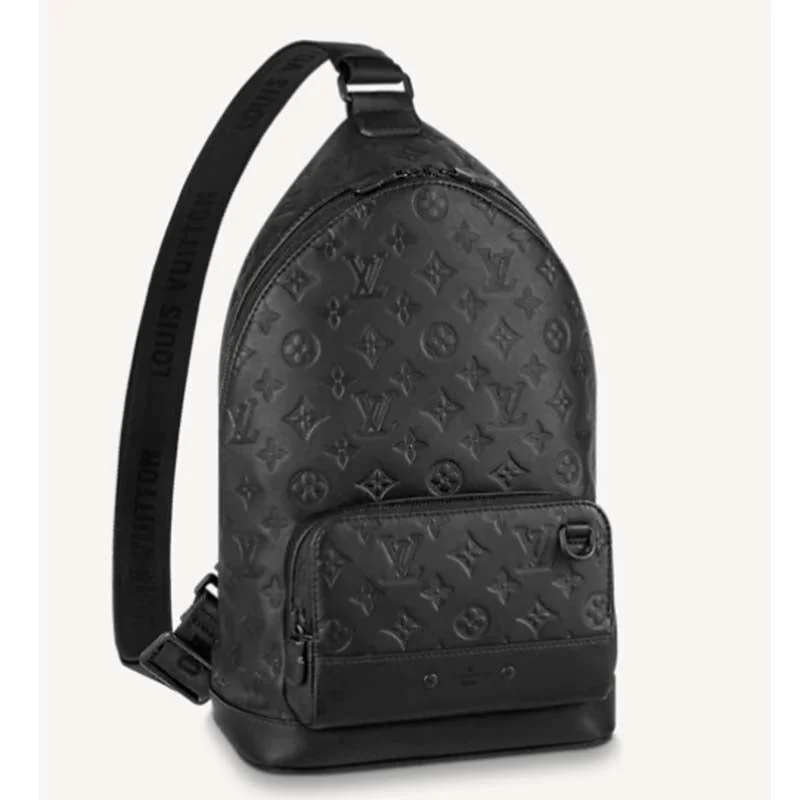 Small - sized Louis Vuitton Pochette Metis bags for a compact carryLouis Vuitton LV Unisex Racer Slingbag Black Monogram Shadow Calf Cowhide Leather