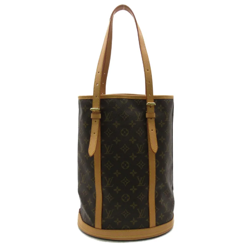 Louis Vuitton backpacks with a hidden back pocket for securityLOUIS VUITTON Bucket GM Tote Bag Brown Monogram PVC coated canvas M42236