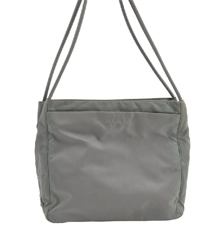 Prada handbags with a metal - framed clasp for durability and styleAuthentic PRADA Vintage Nylon Tessuto Shoulder Hand Bag Purse Light Green 8354J