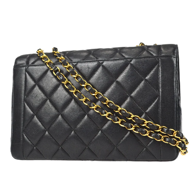 Chanel Colorful Handbag for Spring OutfitsCHANEL Classic Flap Double Chain Shoulder Bag Black Lambskin 68886