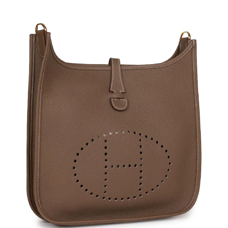 Sporty - Inspired Hermes Bags for Active LifestylesHermes Evelyne PM Etoupe Clemence Gold Hardware