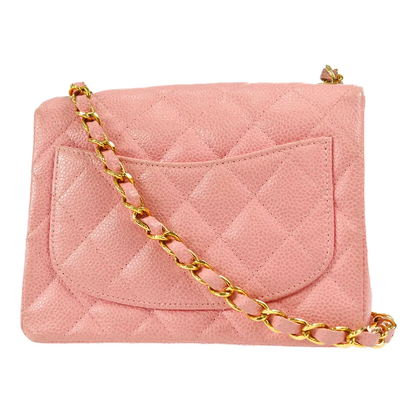 Chanel Medium Tote Bag for Office LadiesCHANEL Classic Flap Mini Square Chain Shoulder Bag Pink Caviar 96634