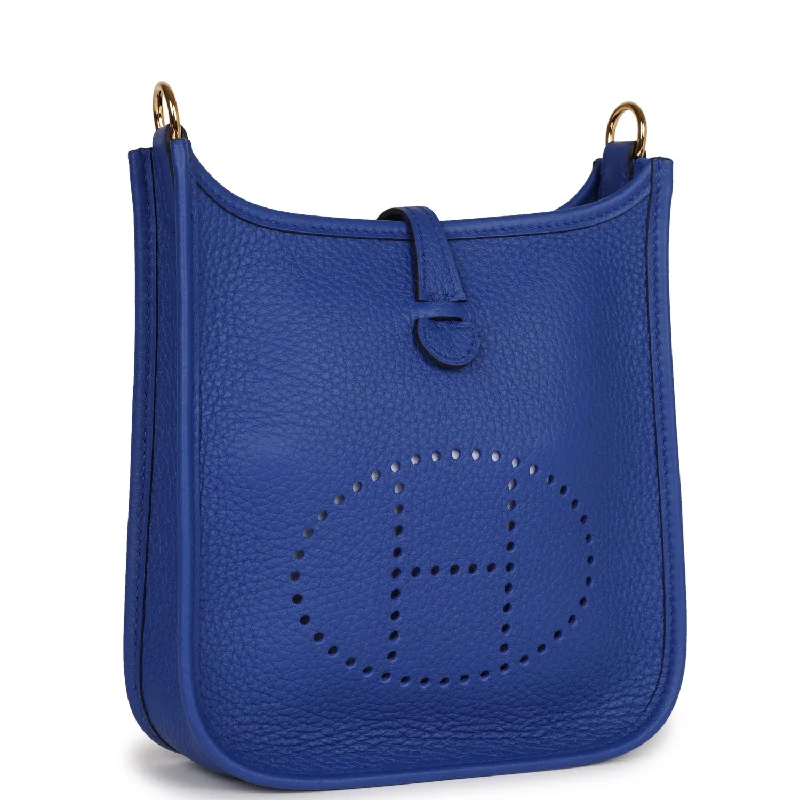 High - Capacity Hermes Duffle - Style Bags for Extended TripsHermes Evelyne TPM Bleu Royal Clemence Gold Hardware