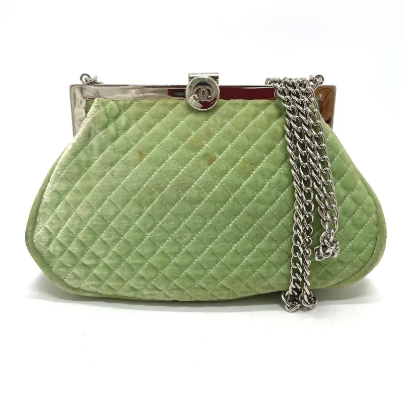 Chanel bags for women who love timeless fashionChanel CC Mark Kisslock Bag Chain Shoulder Bag Green x SilverHardware