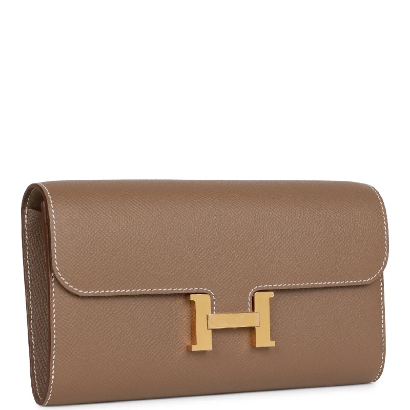 Easy - to - Clean Hermes Bags for Busy LifestylesHermes Constance Wallet To Go Etoupe Epsom Gold Hardware