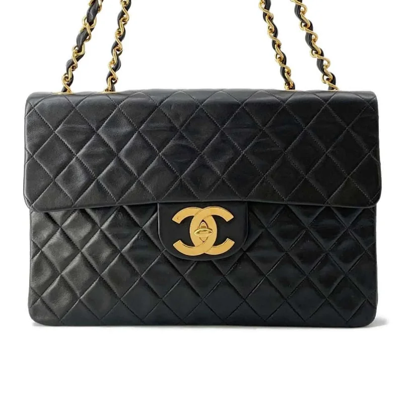 Chanel bags with gold, silver, and pearl accentsChanel Chain Shoulder Bag Deca Matelasse Single Flap Lambskin CHANEL Black