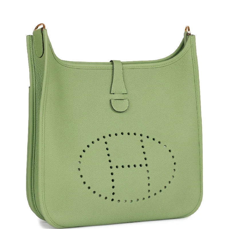 Seasonal - Exclusive Hermes Bags for Summer GetawaysHermes Evelyne III PM Vert Criquet Clemence Gold Hardware