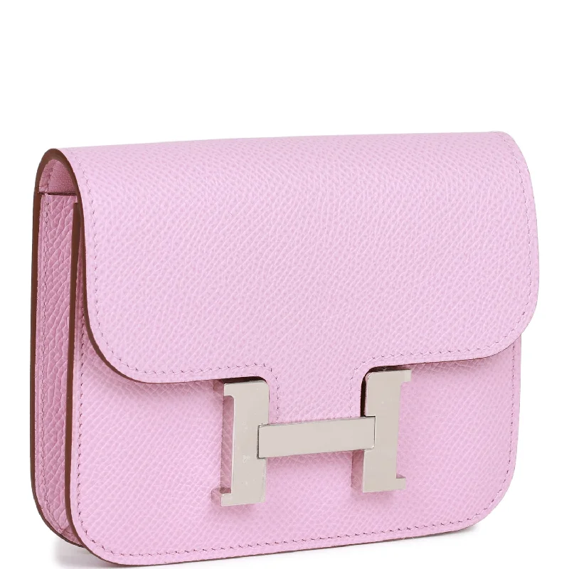 Hermes Bags with Magnetic and Twist - Lock ClosuresHermes Constance Slim Wallet Mauve Sylvestre Epsom Palladium Hardware