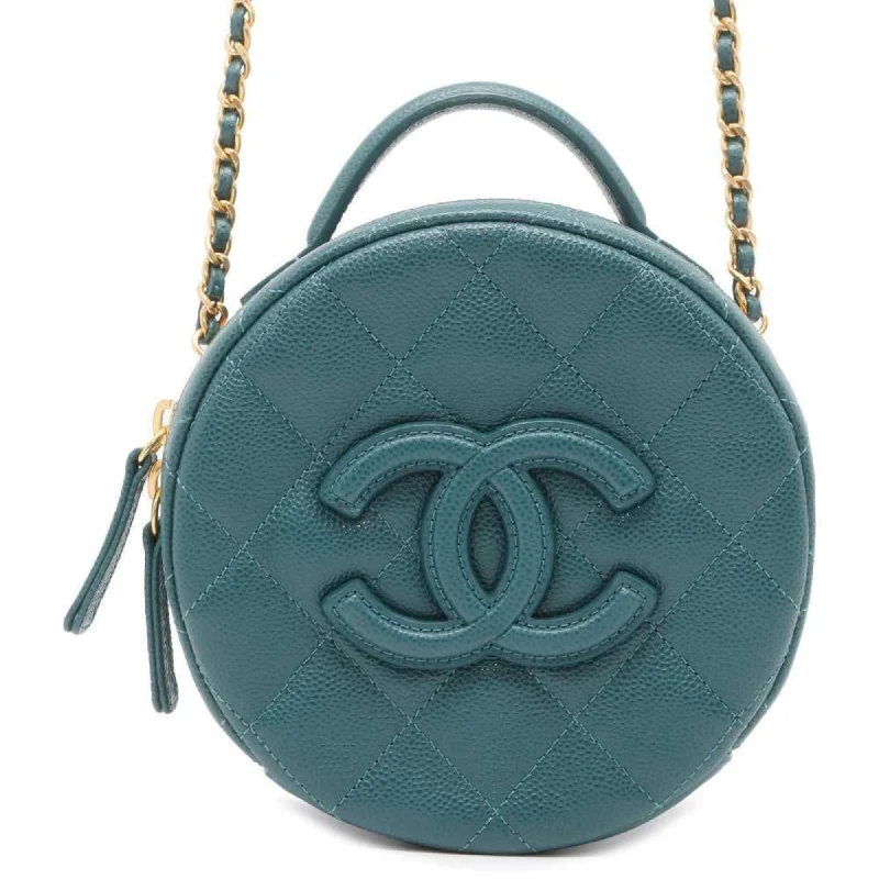 Chanel bags available at online luxury retaileChanel Chain Shoulder Bag Coco Mark Matelasse Small Vanity Caviar Skin AS3875