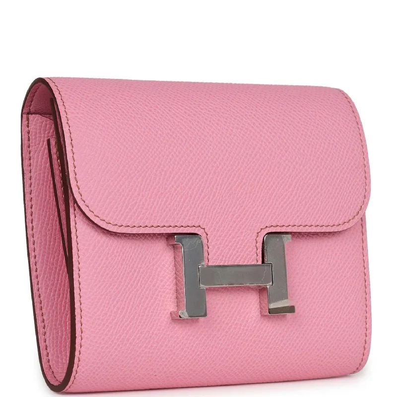 Affordable Replica - Quality Hermes - Inspired BagsHermes Constance Compact Wallet 5P Bubblegum Epsom Palladium Hardware