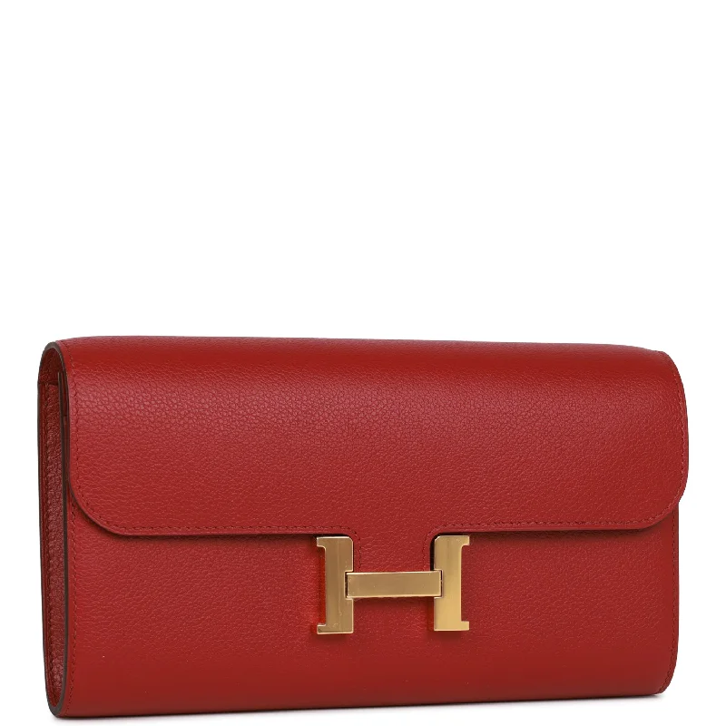 Monogram - Embellished Hermes Bags for a Personalized FlairHermes Constance Wallet To Go Rouge Grenat Evercolor Gold Hardware