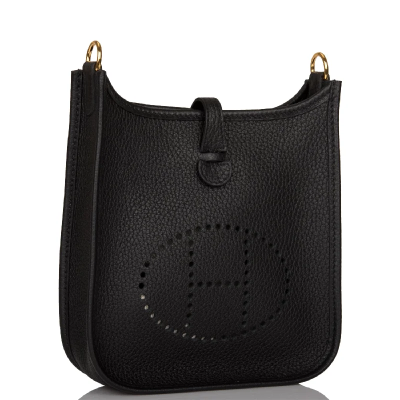 Monogram - Embellished Hermes Bags for a Personalized FlairHermes Evelyne TPM Black Clemence Gold Hardware