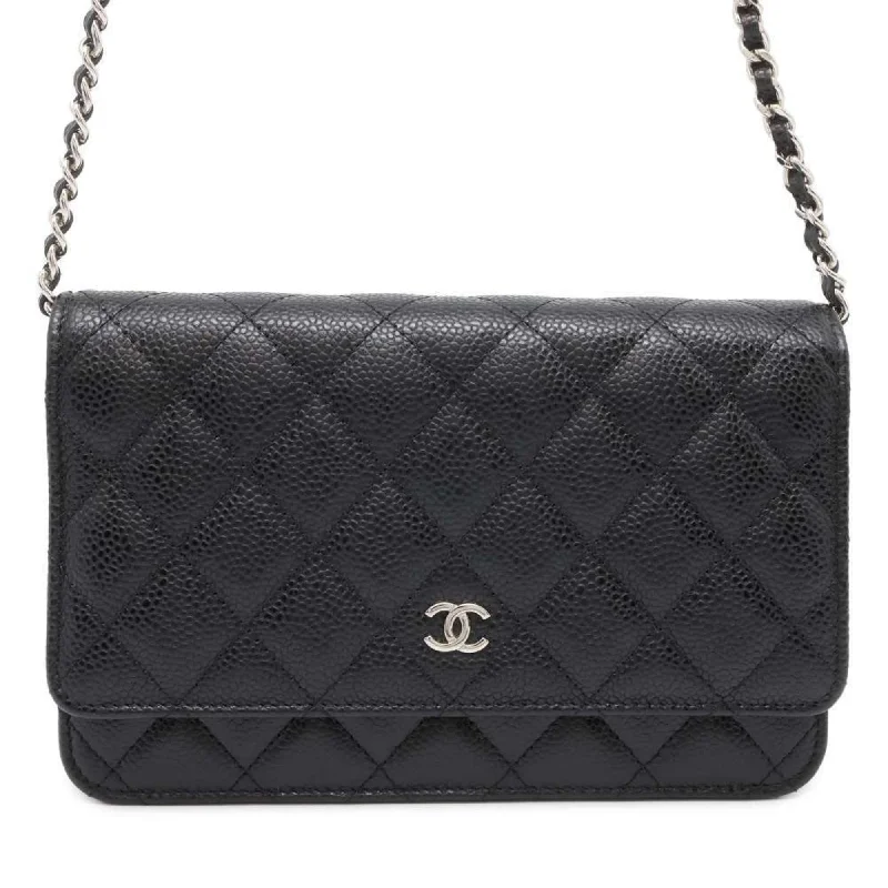 Chanel Limited Edition Handbag for CollectorsChanel Chain Wallet Classic Matelasse Coco Mark Caviar Skin AP0250 CHANEL Black