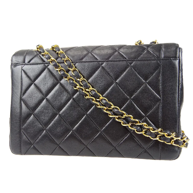 Chanel Black Handbag for Business MeetingsCHANEL Classic Flap Double Chain Shoulder Bag Black Lambskin 67933