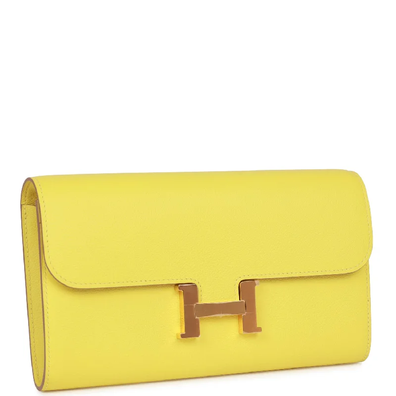 Hermes Bags with Adjustable Shoulder and Crossbody StrapsHermes Constance Wallet To Go Lime Evercolor Gold Hardware