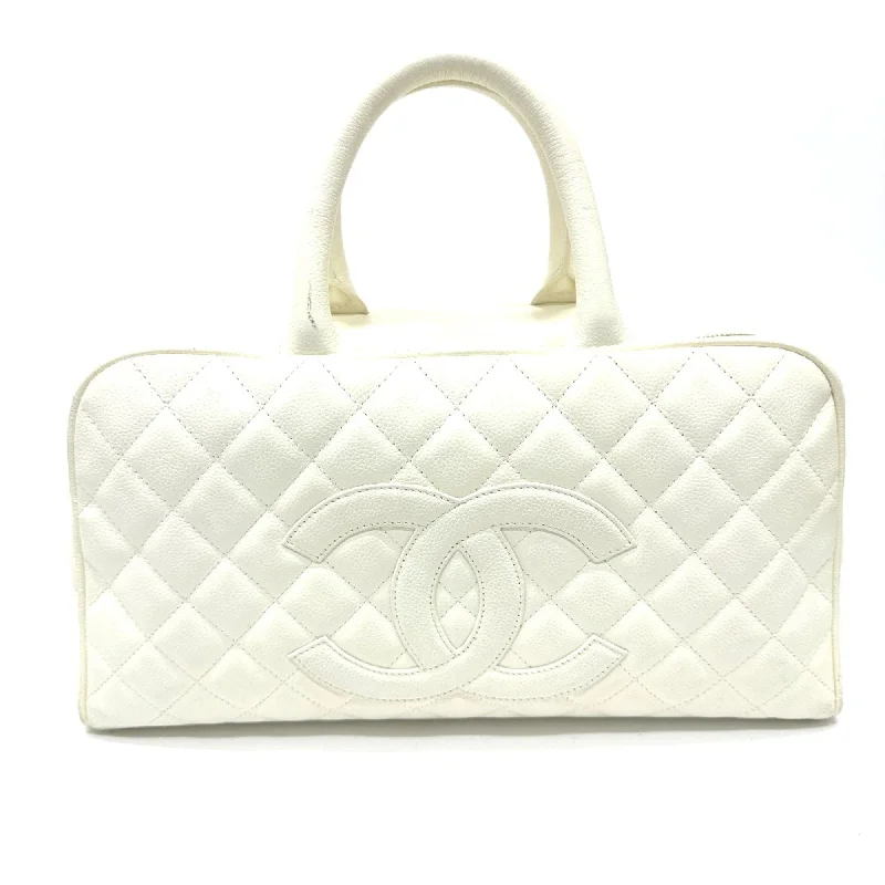 Chanel bags with chain and leather strap combinationsChanel CC Mark Quilted Matelasse Bag Hand Bag White