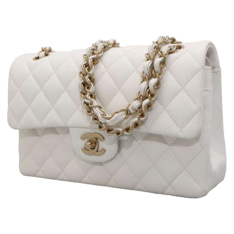 Chanel bags with adjustable chain strapsChanel Chain Shoulder Bag Matelasse Coco Mark Caviar Skin A01113 Double Flap CHANEL White