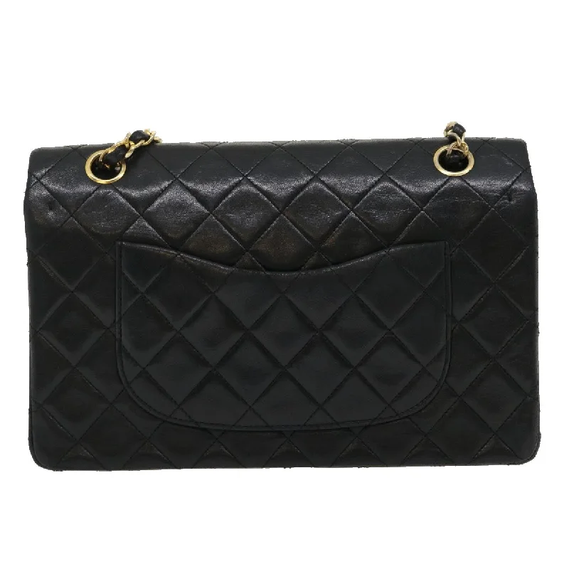 Chanel bags with adjustable chain strapsCHANEL Classic Matelasse 25 Chain Flap Shoulder Bag Lamb Skin Black  lt448A