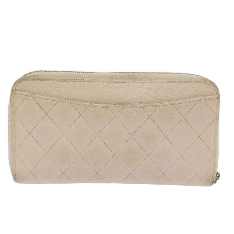 Chanel bags for women who appreciate fine craftsmanshipCHANEL Long Wallet Caviar Skin White CC  65288