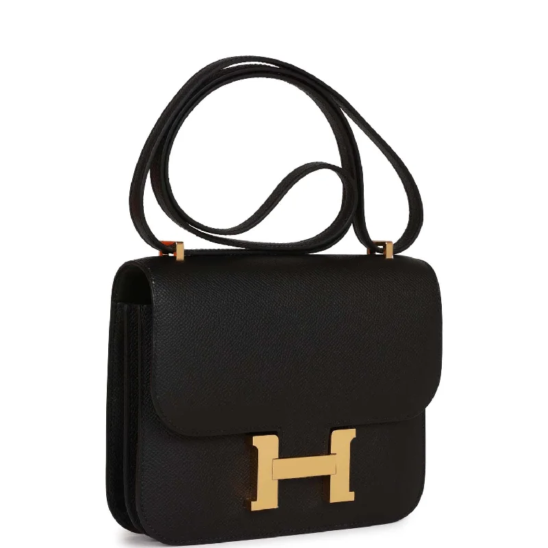 Compact Hermes Herbag Zip for Effortless CarryingHermes Constance 18 Black Epsom Gold Hardware