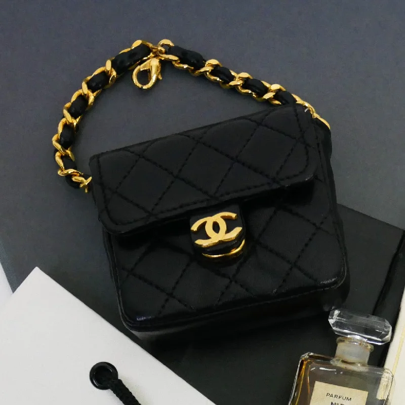 Chanel bags in luxury boutiques worldwideCHANEL Classic Flap Micro Charm Black Lambskin 63555