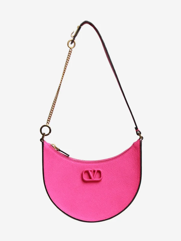 Kids' - Sized Hermes - Inspired Mini Bags for Young FashionistasNeon pink V-Logo signature mini shoulder bag