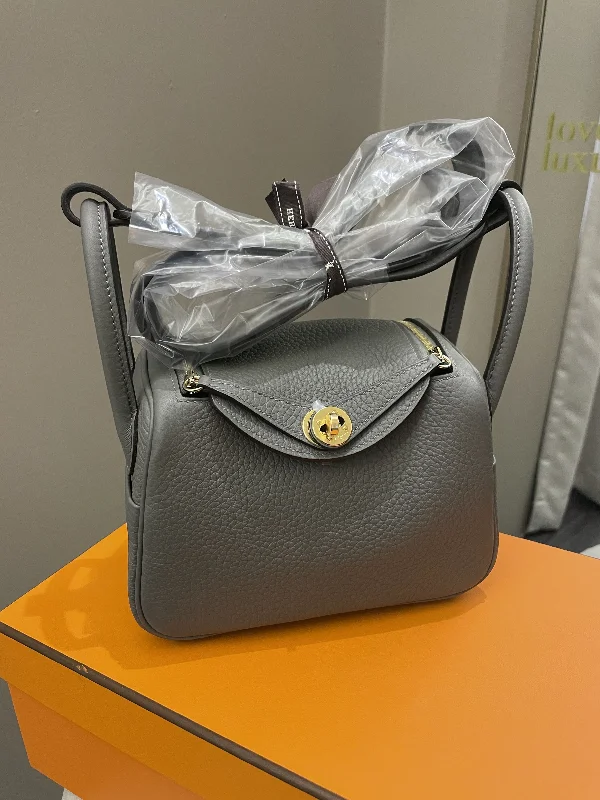 Light - Colored Hermes Bags for Spring and Summer AppealHermes Mini Lindy Gris Meyer Clemence