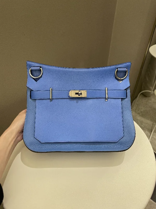 Hermes Bags with Hidden Pocket Compartments for PrivacyHermes Jypsiere 31 Bleu Paradis Clemence/ Swift