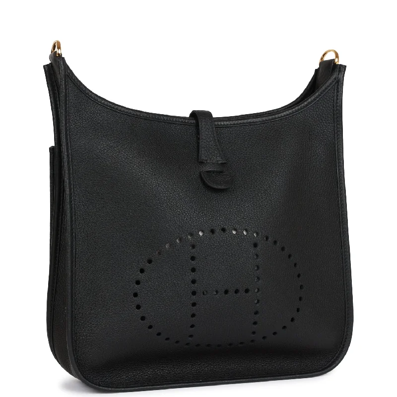 Sustainable and Ethical Hermes Bags for Conscious ConsumersHermes Evelyne PM Black Clemence Gold Hardware