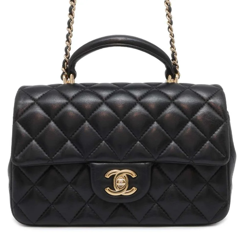 Chanel leather bags for everydChanel Chain Shoulder Bag Matelasse Coco Mark Top Handle Mini Lambskin AS2431