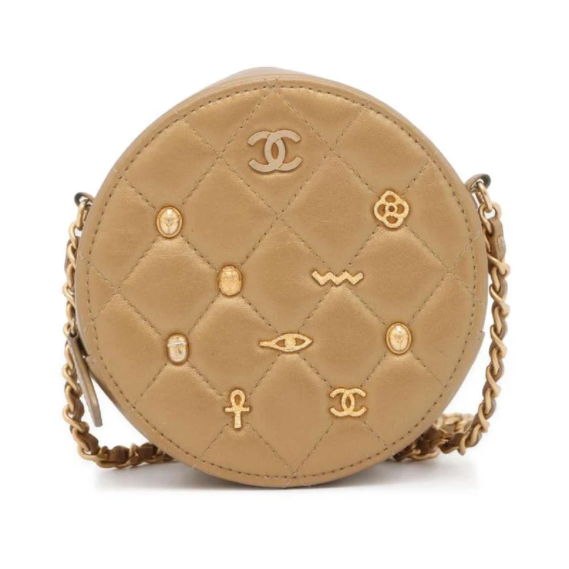 Chanel bags as wedding day accessoriesChanel Chain Shoulder Bag Coco Mark Matelasse Round Lambskin CHANEL