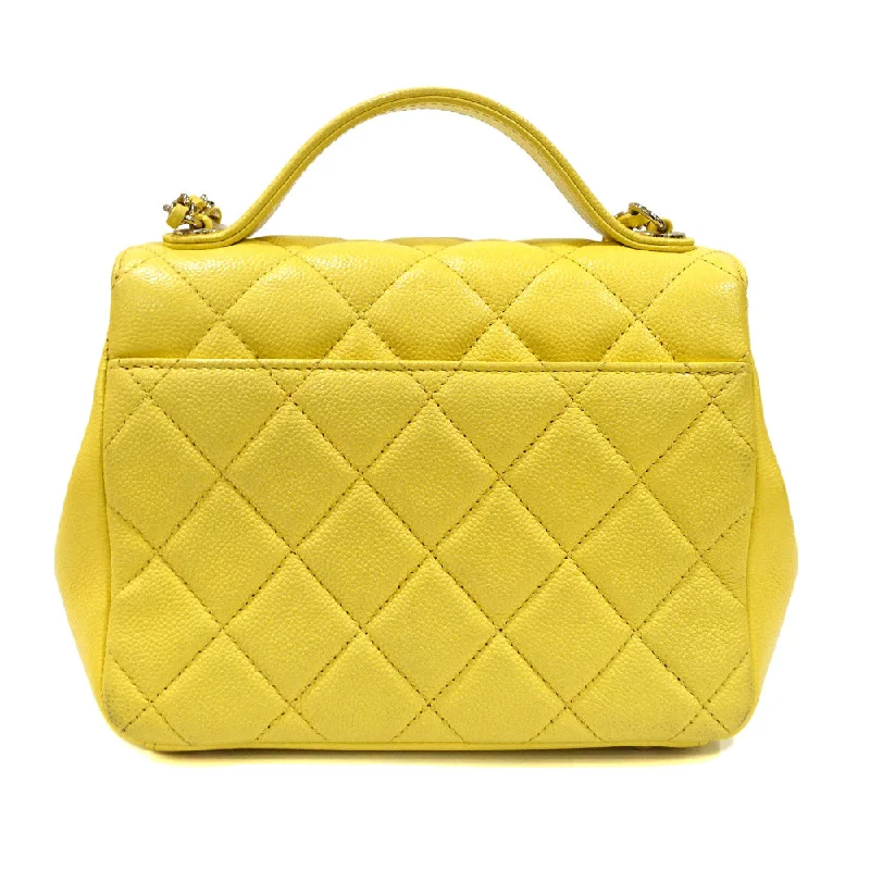 Chanel bags with the perfect balance of luxury and functionalityChanel Chain Shoulder Bag Matrasse Yellow Caviar S Turn-Lock Coco  A93607