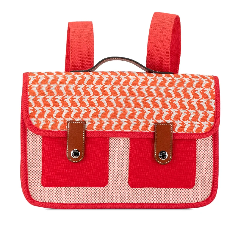 Color - Blocked Hermes Bags for a Bold Fashion StatementRed Hermès Toile and Barenia Animaux Pixel Backpack