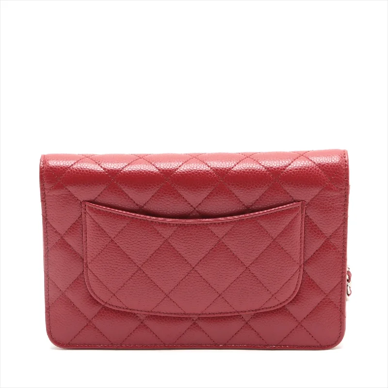 Chanel Vintage Inspired Handbag for Retro LoversChanel Caviar S Chain Wallet Red Silver G