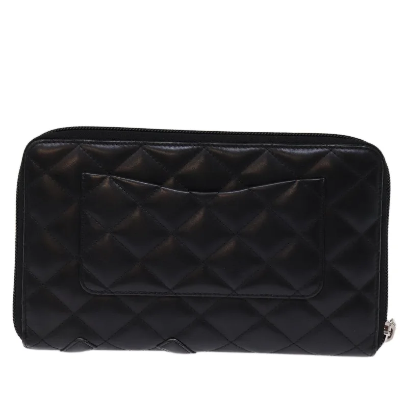 Chanel Quilted Leather Shoulder Bag for FashionistasCHANEL Long Wallet Leather Black CC  mr152