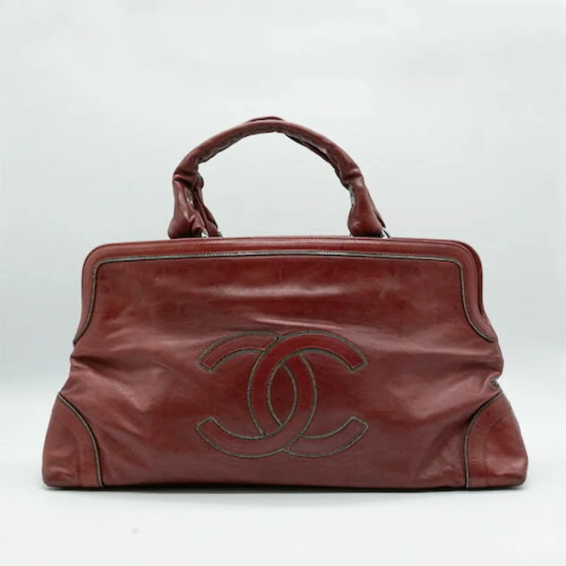 Chanel bags with the perfect balance of luxury and functionalityCHANEL Handbag Coco Mark Leather Red Silver P13004 PD5