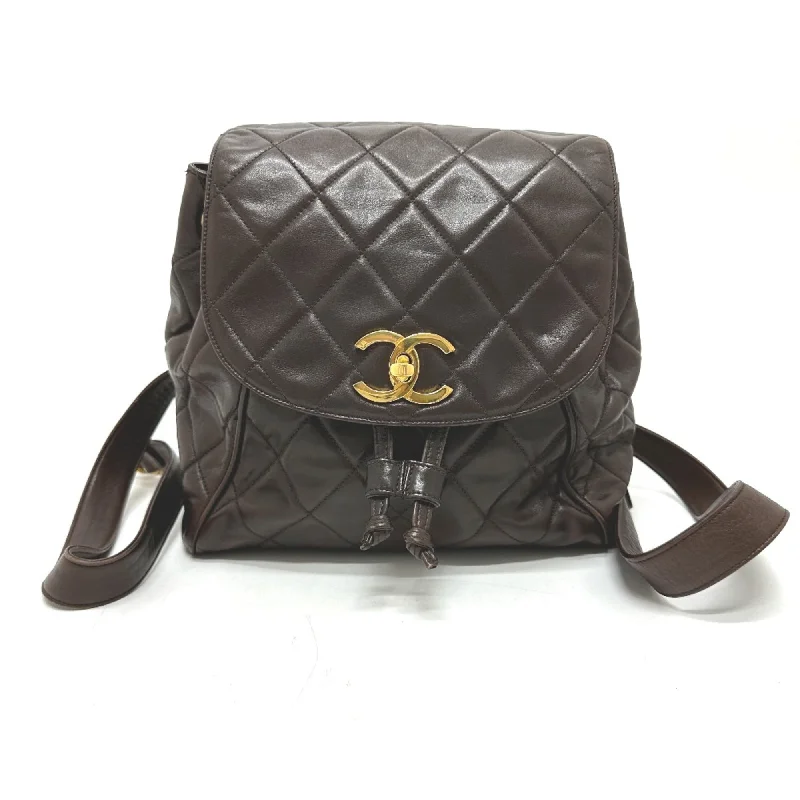 Chanel bags for a polished and professional appearanceChanel CC Mark Chain Backpack Brown GoldHardware