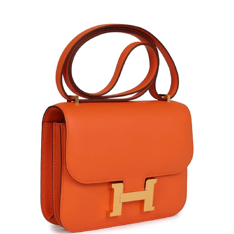 Functional Hermes Roulis Bags with Multiple CompartmentsHermes Constance 18 Orange Swift Gold Hardware