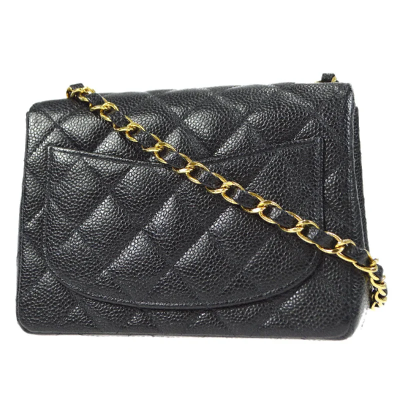 Chanel bags with exclusive seasonal releasesCHANEL Classic Flap Mini Square Chain Shoulder Bag Black Caviar 18176