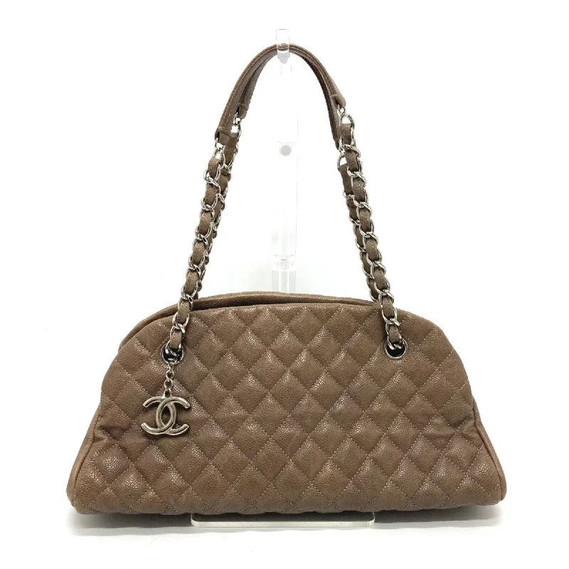 Chanel Handbag with Adjustable Strap for ComfortChanel CC Mark Bag Chain Shoulder Bag Brown SilverHardware