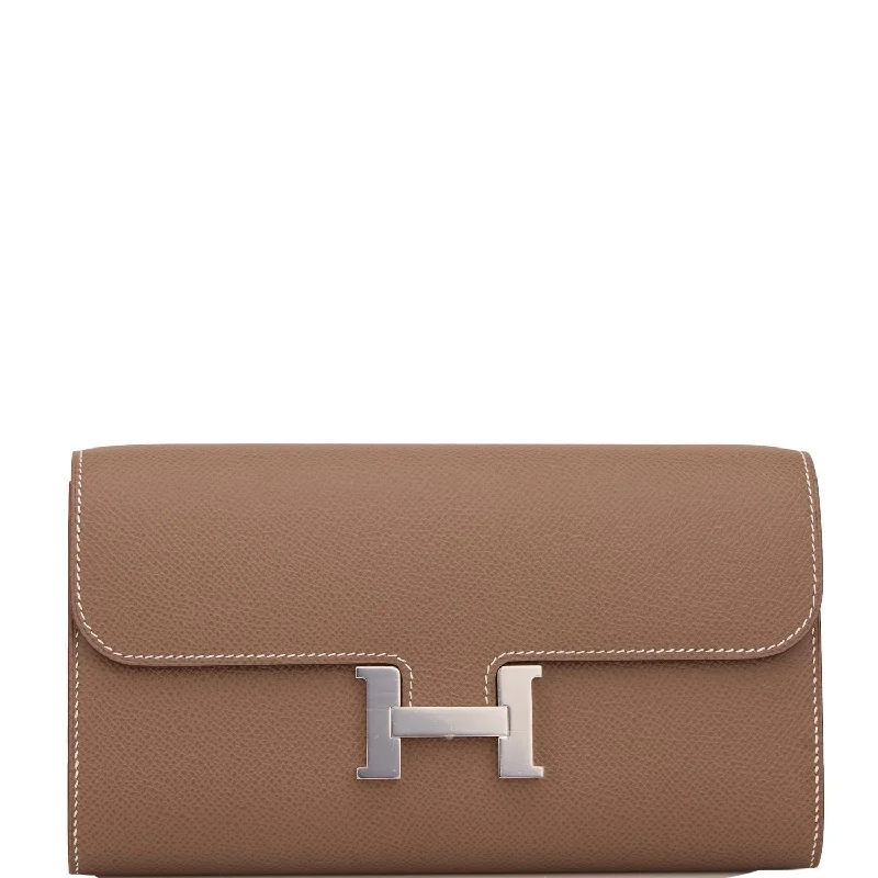 Two - Tone Hermes Bags for a Modern and Stylish AppearanceHermes Constance Wallet To Go Etoupe Epsom Palladium Hardware