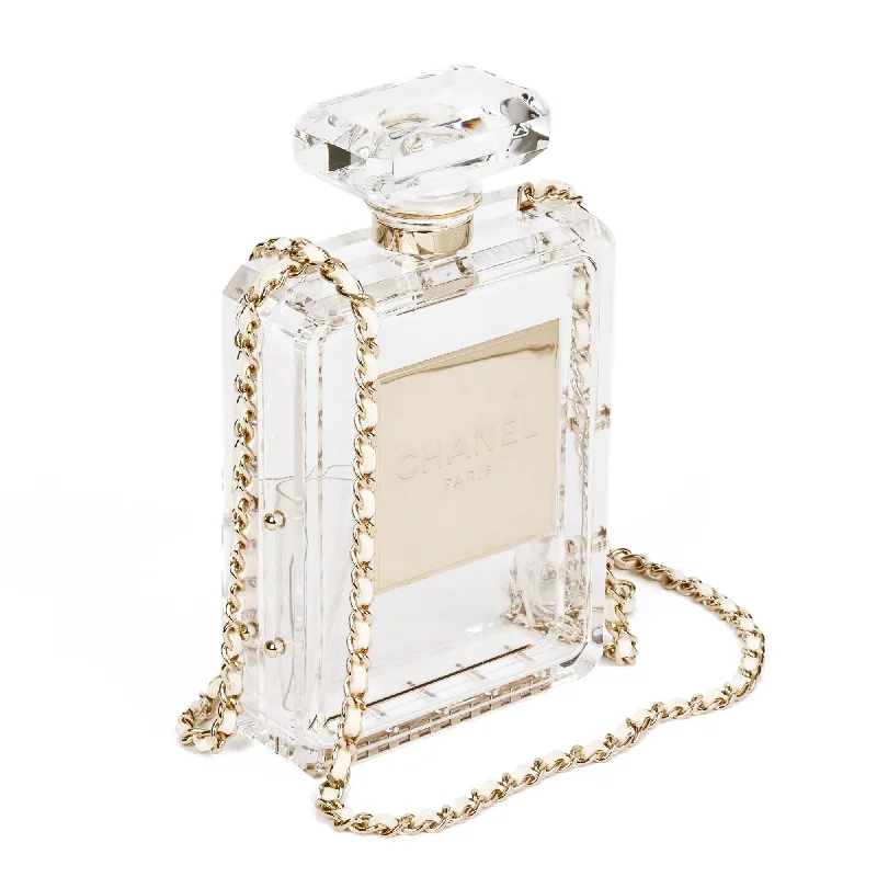 Chanel classicChanel Clear Plexiglass Perfume Bottle Minaudiere Shoulder Bag