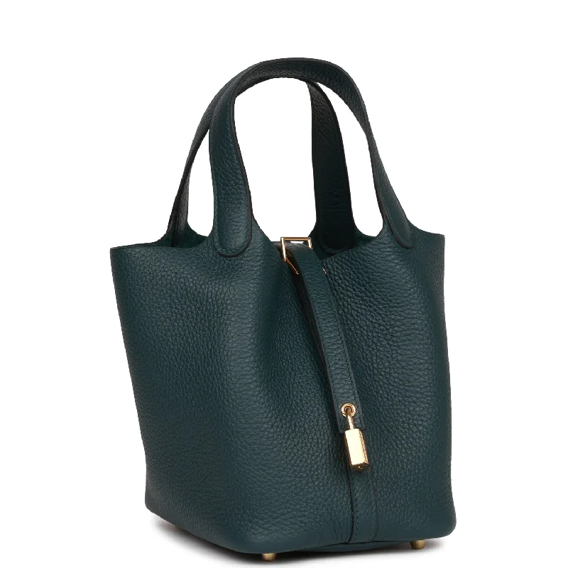 Exquisite Hermes Picotin Bags for Everyday EleganceHermes Picotin Lock 18 Vert Cypress Clemence Gold Hardware