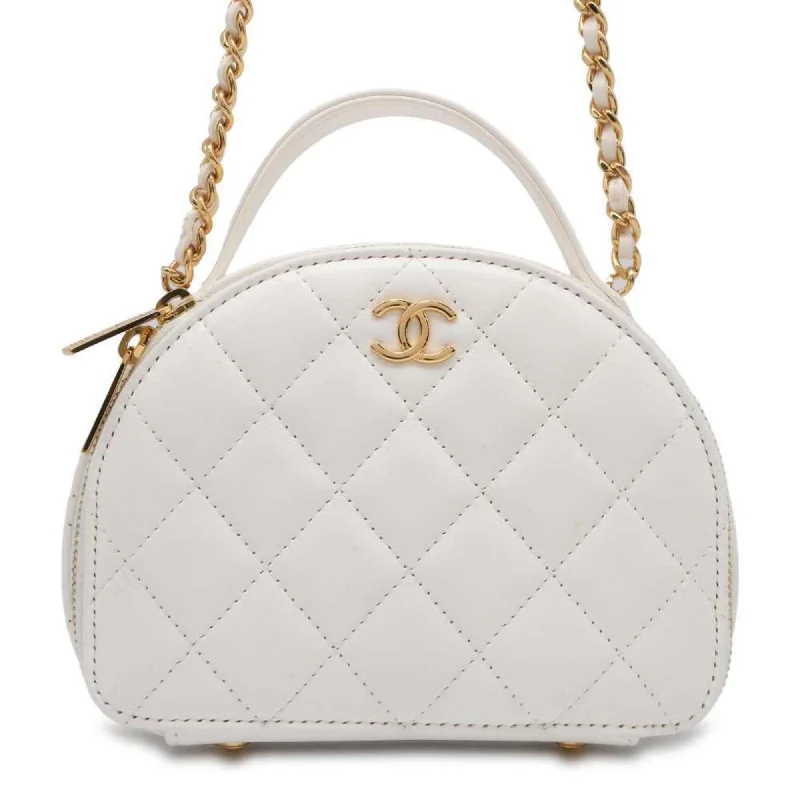 Chanel Chain Strap Handbag for Everyday UseChanel Chain Shoulder Bag Matelasse Coco Mark Lambskin AP3088 CHANEL White