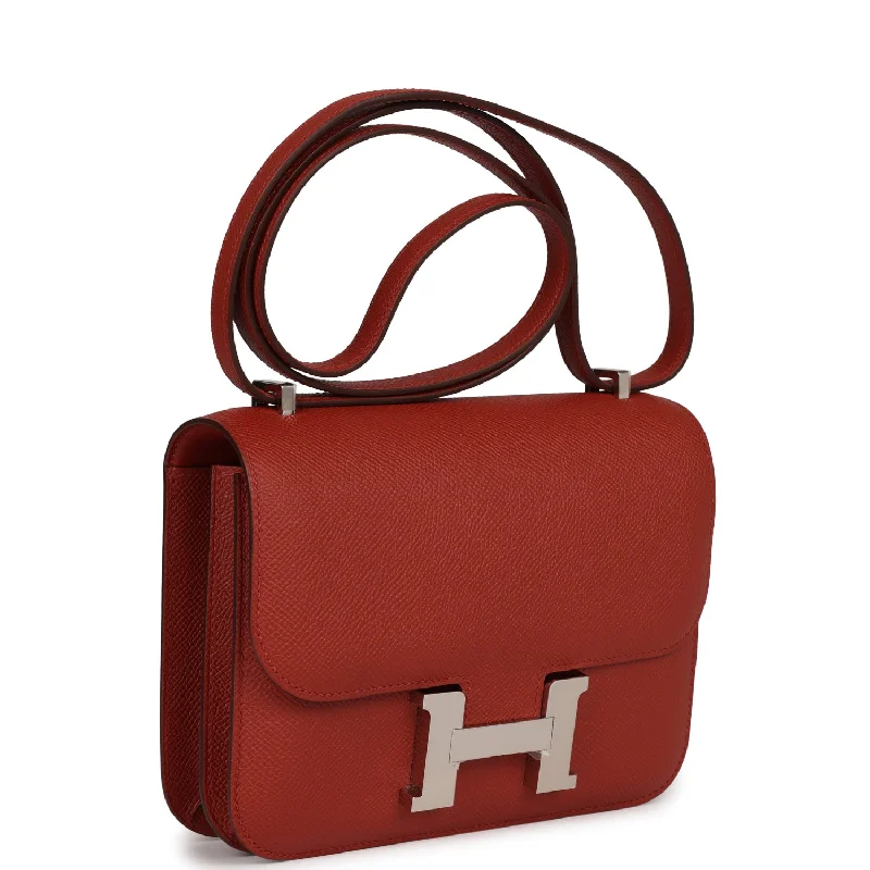 Customizable Hermes Bags with Personalized LocksHermes Constance 1-18 Rouge Venetian Epsom Palladium Hardware